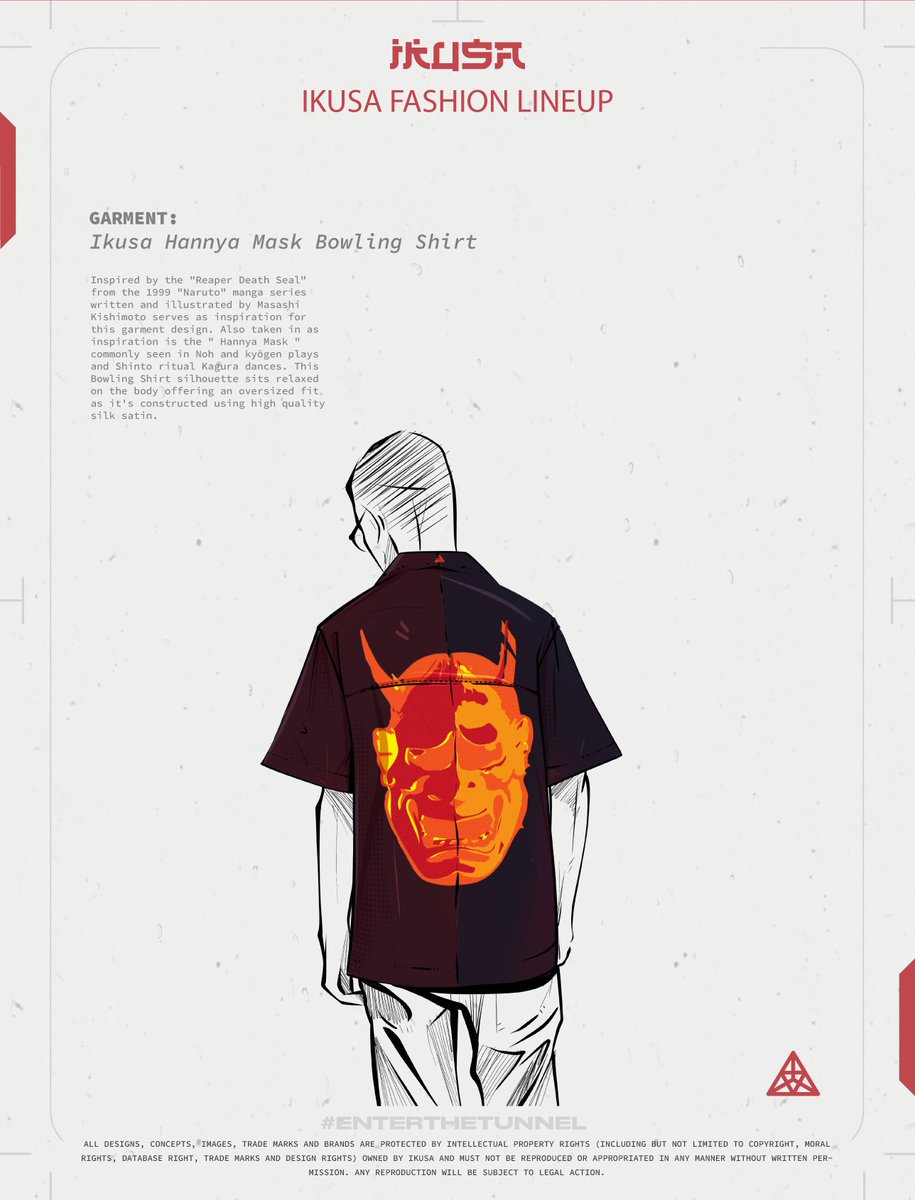 IkusaNFT's tweet photo. S1E14 IKUSA HANNYA MASK DUALTY BOWLING SHIRT

Gender: Unisex
Colour variation/s: Dark

㊙️ Priority access to Ikusa Genesis NFT holders

🖤 &amp; RT
#ikusa #fashion #collection #nft https://t.co/FNTzdoXLTC