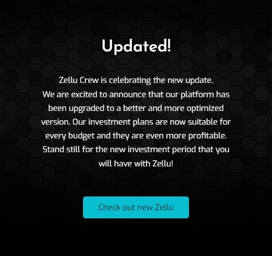 VipZellu's tweet photo. We have good news!

Zellu Crew is celebrating the new update in which we have made some dramatic changes. Our affiliate system is now updated for more bonuses and our investment plans are much profitable and much suitable for everyone!

Check out now: https://t.co/JiRGrxZEDl https://t.co/YeEfQXWghg