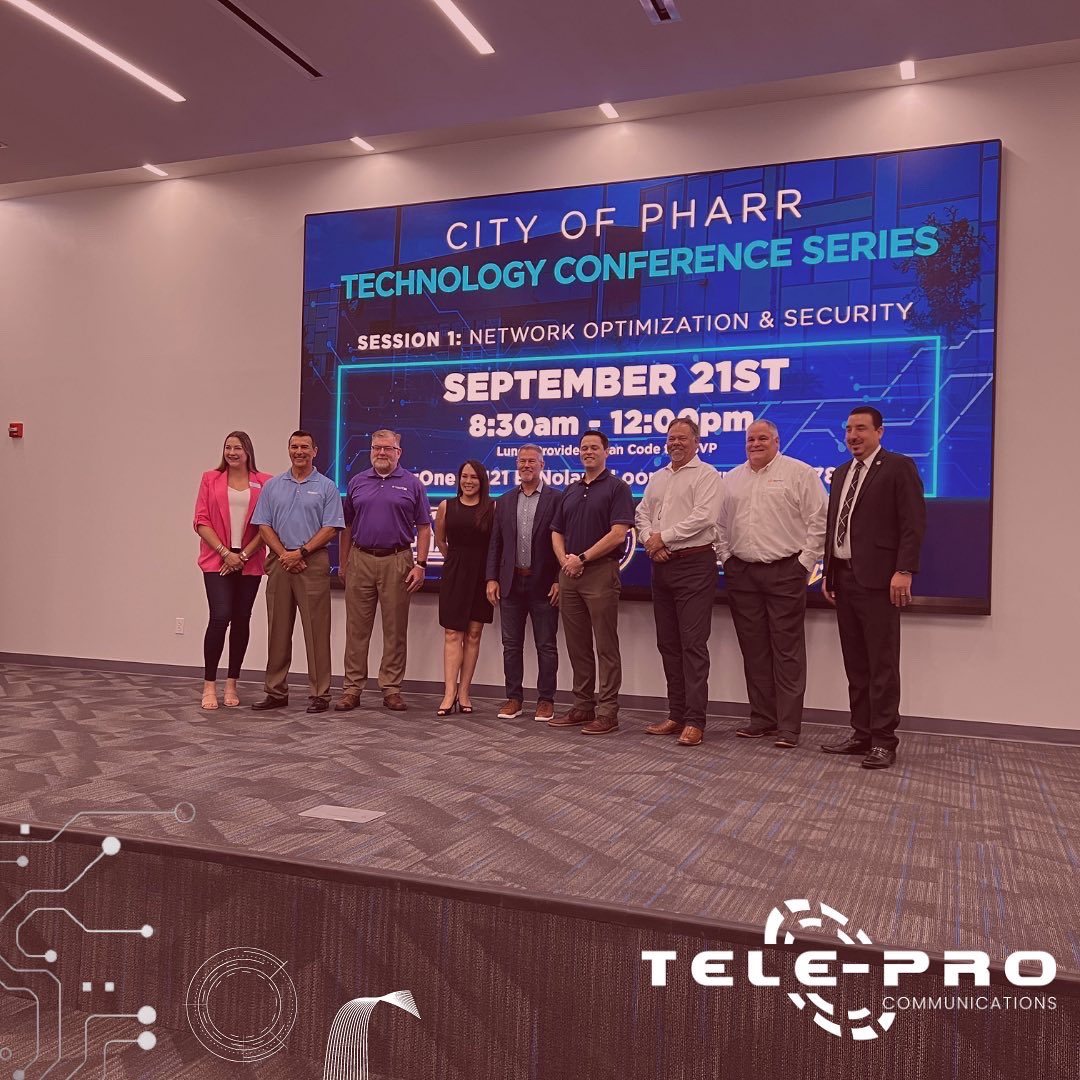 thinktelepro's tweet photo. we got to network and talk great professionals at yesterdays City of Pharr, TX Technology Conference Series, hosted by Jose J. Peña, CGCIO .
.
.
Thank you again to everybody who attended and stopped by our booth.
.
.
https://t.co/9mWQLTJxN5
.
.
.
#telepro #teleprocommunications https://t.co/JIDqooyBHt