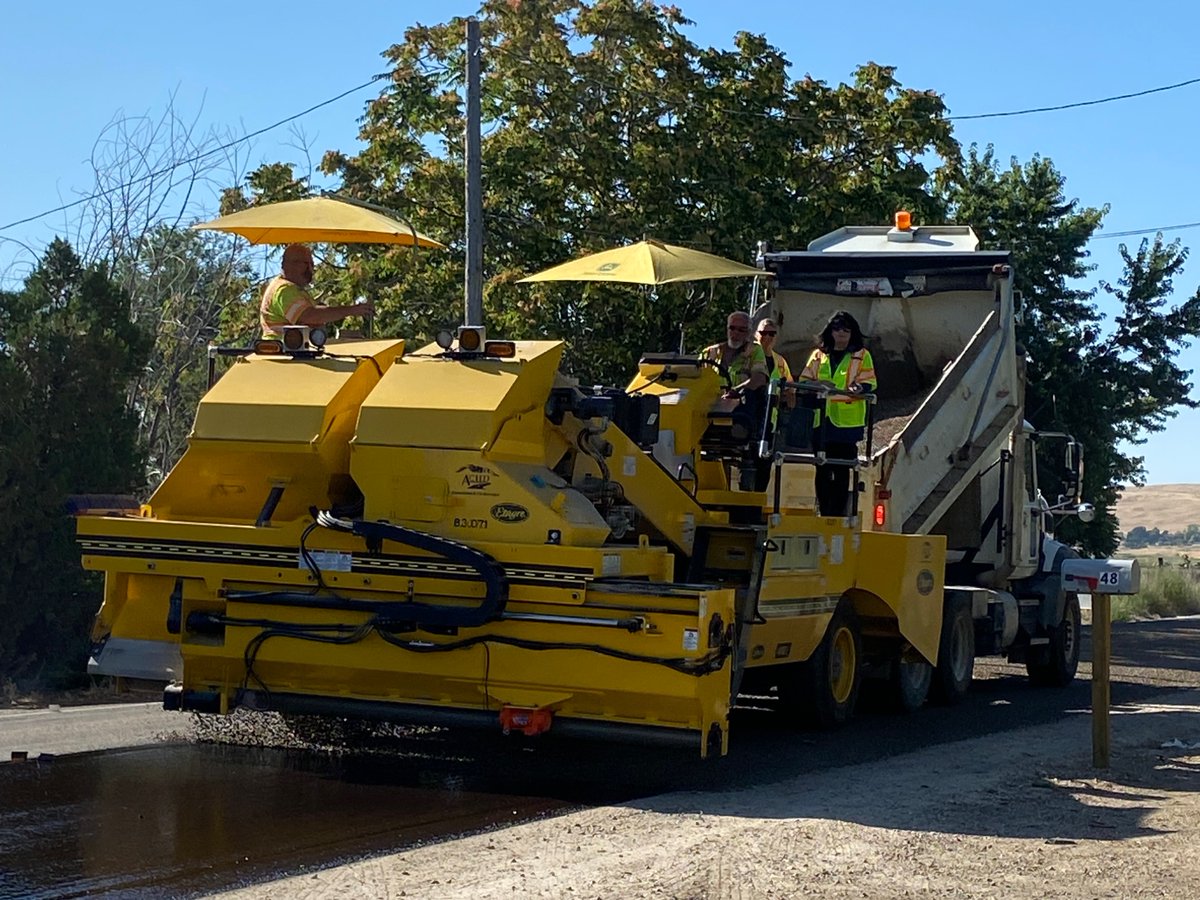 achdidaho's tweet photo. We've officially got another chip seal season in the books! Though our teams were faced with challenges from record breaking heat to ongoing growth and development, they were able to work together to complete 302 lane miles of chip seal. 1/4 https://t.co/j4QU4DcAis