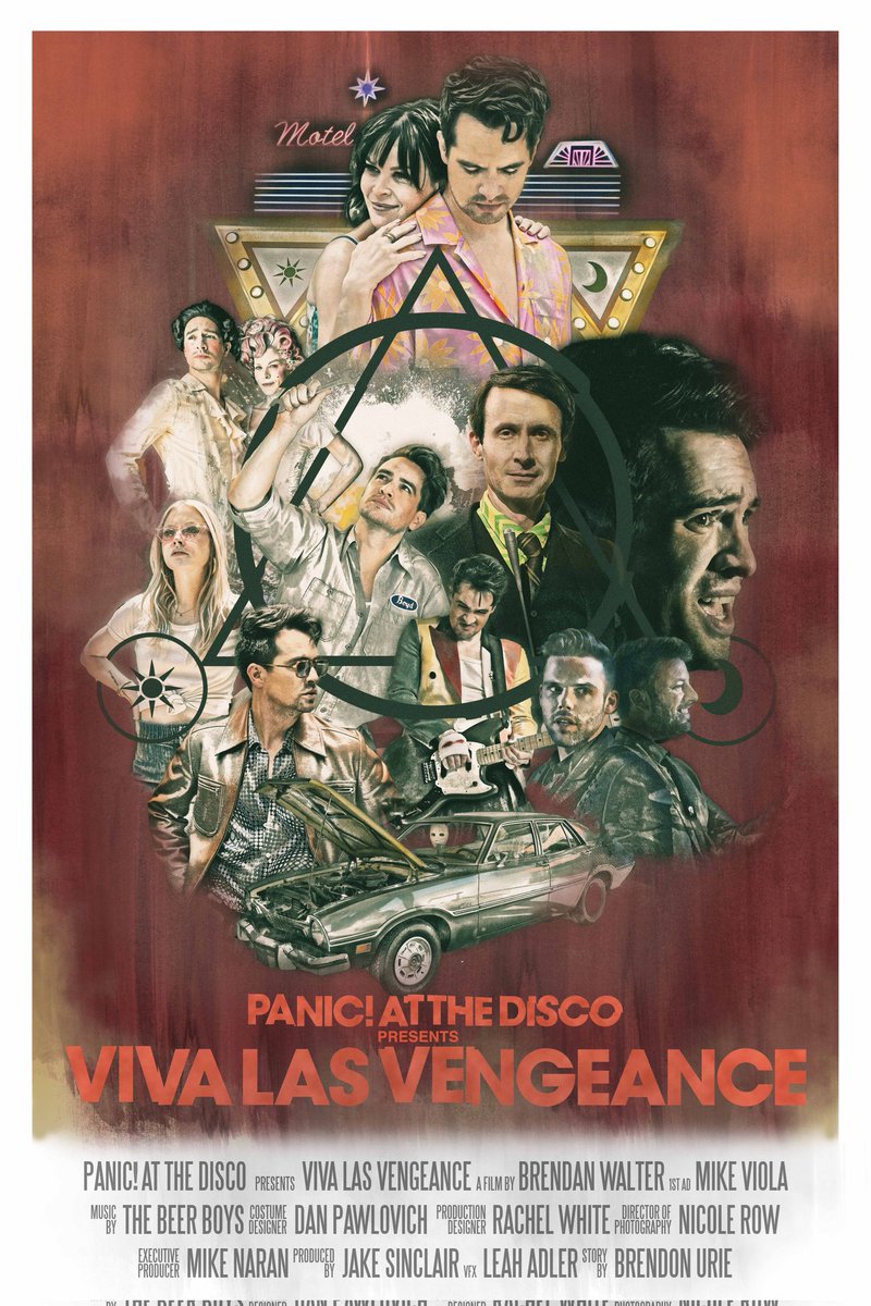 JesseMerlin's tweet photo. Honored to appear as Æsculapius Jones with such august company on this stunning #vivalasvengeance tour poster for #panicatthedisco. Coming soon to a merch table near you. #shutupandgotobed https://t.co/FiF04Nxz1Y