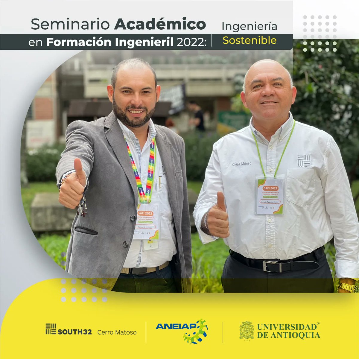 CerroMatosoSA's tweet photo. Gracias @ANEIAPCO y @UdeA por esta invitación en la que dos miembros del equipo #Matosero contaron cómo trabajamos día a día para #MarcarLaDiferencia con buenas prácticas sostenibles. 🌿Fue un placer para nosotros compartir este espacio con los los asistentes a esta gran jornada. https://t.co/qSyHb79VgK