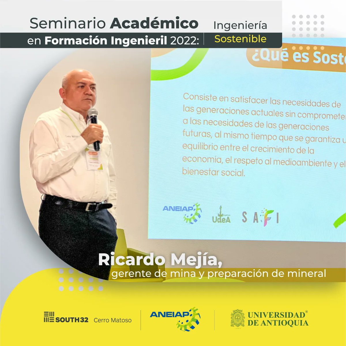 CerroMatosoSA's tweet photo. Gracias @ANEIAPCO y @UdeA por esta invitación en la que dos miembros del equipo #Matosero contaron cómo trabajamos día a día para #MarcarLaDiferencia con buenas prácticas sostenibles. 🌿Fue un placer para nosotros compartir este espacio con los los asistentes a esta gran jornada. https://t.co/qSyHb79VgK