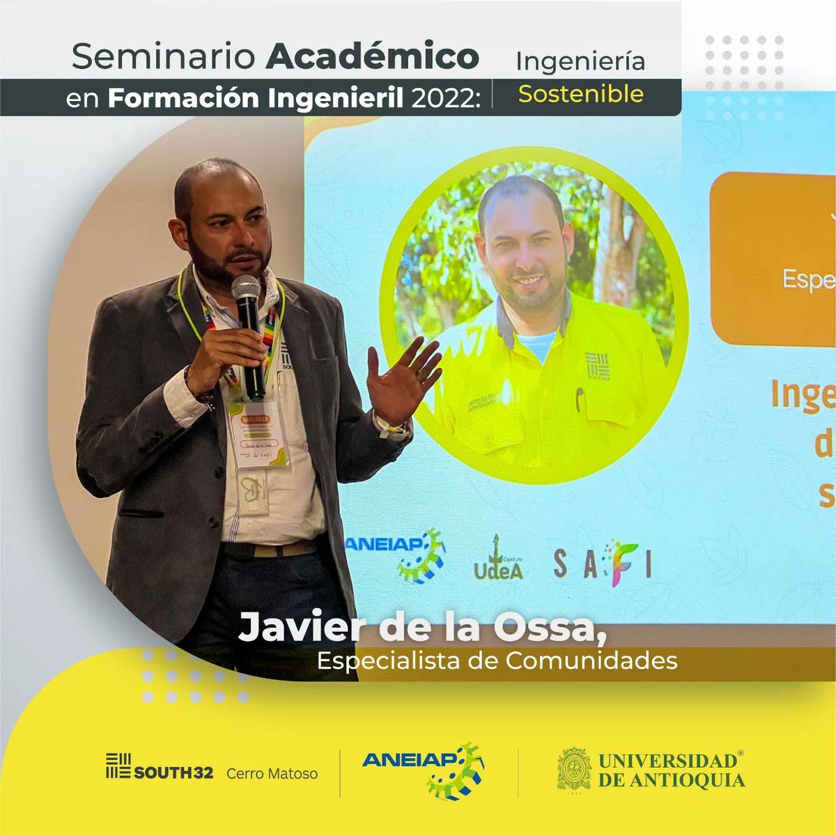 CerroMatosoSA's tweet photo. Gracias @ANEIAPCO y @UdeA por esta invitación en la que dos miembros del equipo #Matosero contaron cómo trabajamos día a día para #MarcarLaDiferencia con buenas prácticas sostenibles. 🌿Fue un placer para nosotros compartir este espacio con los los asistentes a esta gran jornada. https://t.co/qSyHb79VgK