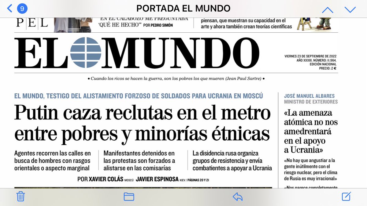 Por si algún profesor de periodismo quiere usar esta portada para explicar lo que es la propaganda 👇🏻👇🏻👇🏻