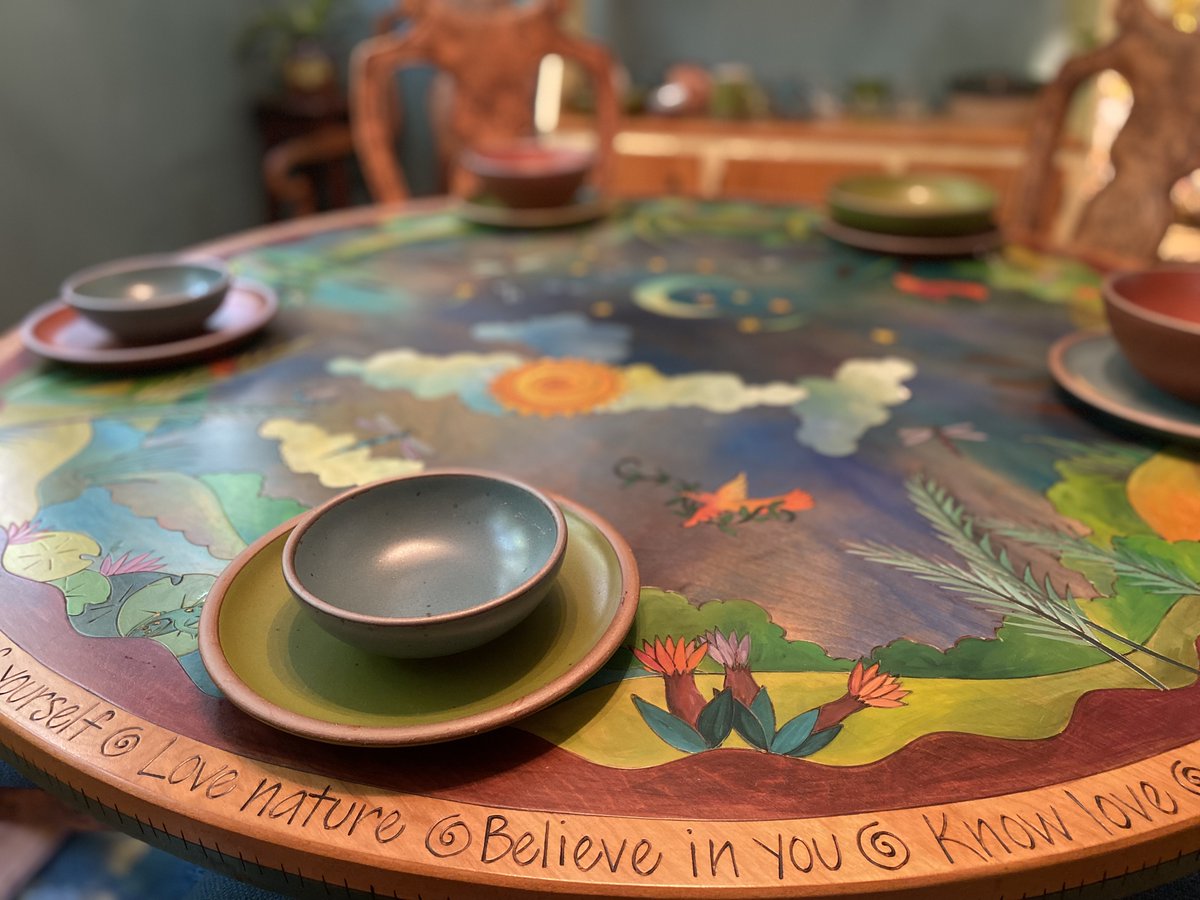 Hand crafted with purpose and passion. That can be said about my Sticks table as well as my East Fork pottery. Absolutely perfect together. So perfect I just had to share. Enjoy. <a href="/eastforkpottery/">East Fork</a> <a href="/sticksinc/">Sticks, Inc.</a> #handmade #artists #pottery #functionalart  #fairwage #dine #colorful