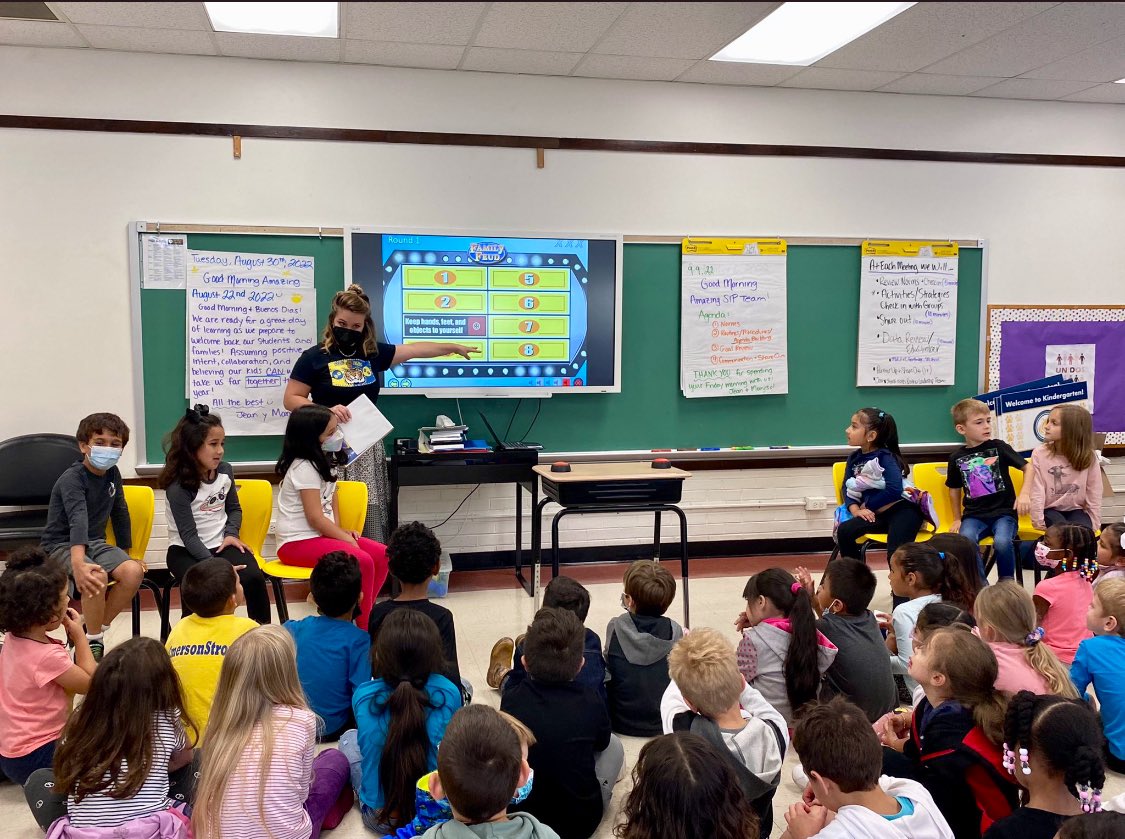 TheTeachingBee's tweet photo. Started off our yr POSITIVELY w/ PBIS Partner Packs for staff &amp; Family Feud for the whole Emerson Fam! Proud to be a #PBISUniversalCoach for my 6th year! ♥️ 4 yrs of Platinum Status &amp; 2 yrs of Recognition… let’s do it again, @EmersonD100 team! 🐯✨ #d100inspires @BerwynSouth100 https://t.co/PfrjgiuLvy
