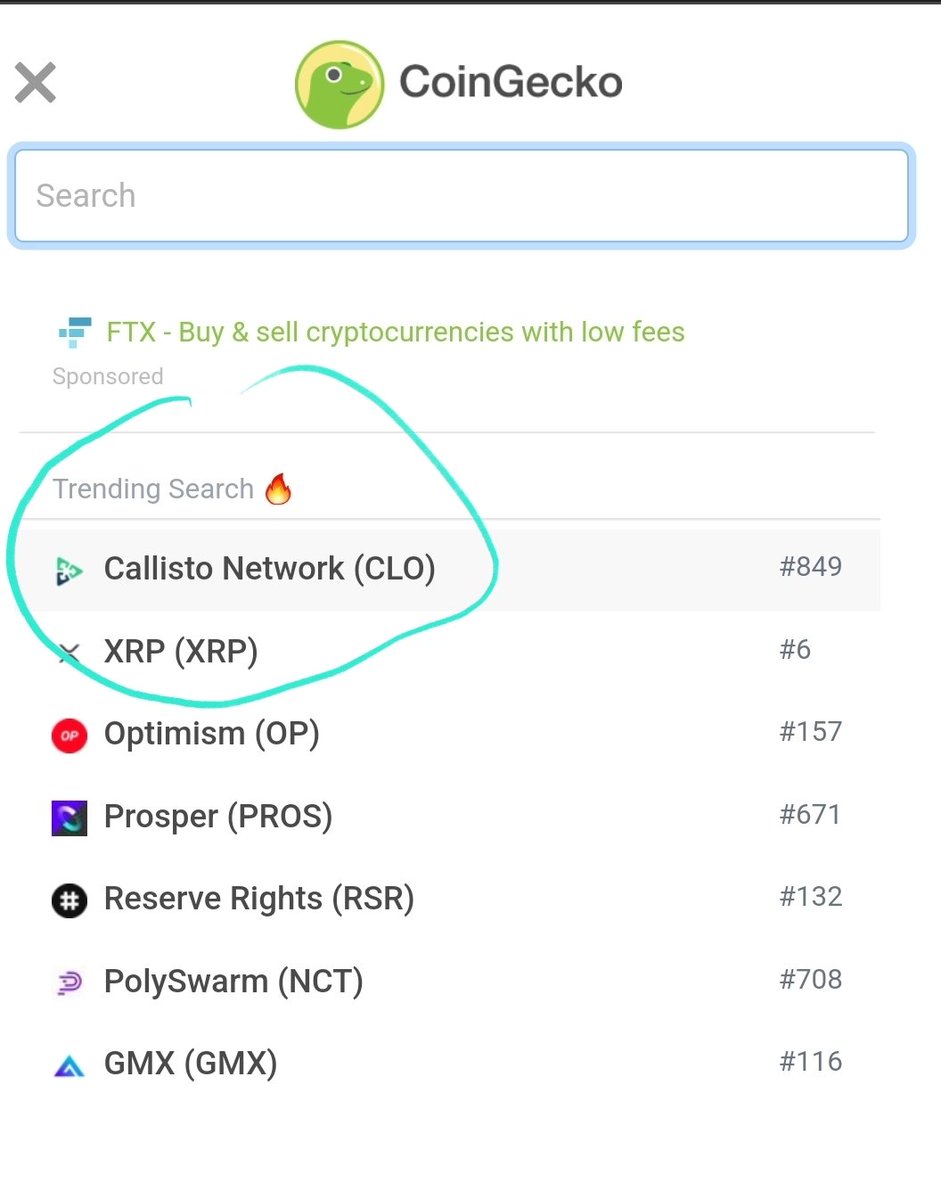 Callistonians's tweet photo. Guess what #altcoin is top trending on #CoinGecko 🔝

#CallistoNetwork https://t.co/lz3dwgatNs