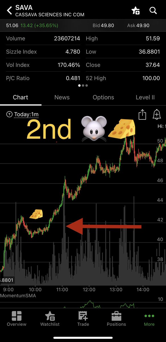supyomoney's tweet photo. $sava 2nd 🐭🧀@DayTraderWayne #DayTrading #process https://t.co/ZuUU1qZ5di