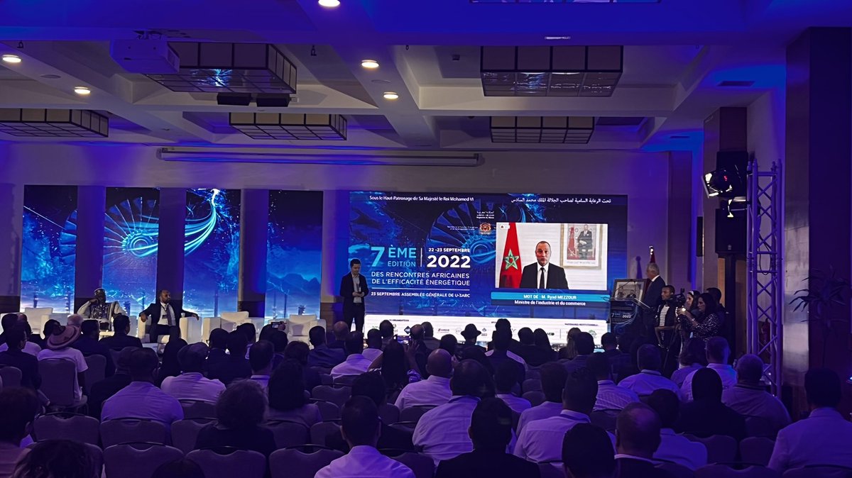 AMEEOFFICIEL's tweet photo. Sous le Haut patronage de Sa Majesté le Roi Mohammed VI, #AMEE, #AMPF et @AobGroup organisent la 7ème édition des Rencontres Africaines de l'Efficacité Énergétique, avec comme thème cette année:le #Froid dans le Développement Durable.Cet événement est soutenu par @RCREEE @ademe https://t.co/PGiimlk9z2