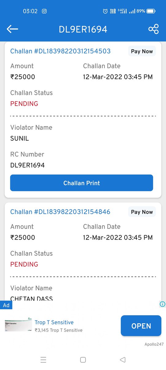 nishantet's tweet photo. @TransportDelhi E-Ricksaws are such a nuisance in delhi.Ricksaw driver hitted a old man in front of me so I confronted him asked for his aadhar card and clicked driver and number plate. Checked details about rickshaw it failed fitness test and had challan of 50,000 rupees https://t.co/7R0Eq3nQdy