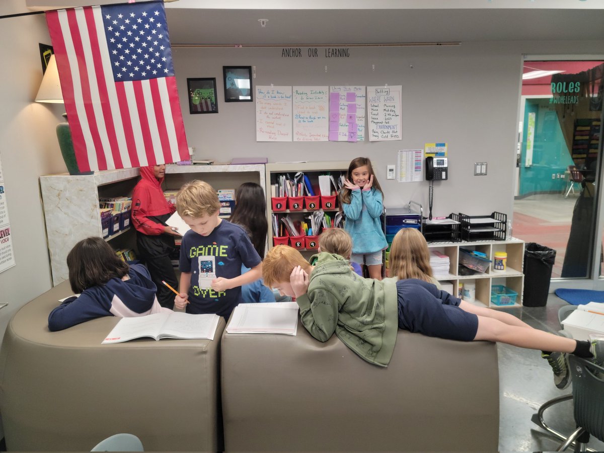 MrEthanGregory's tweet photo. A hard day of word problems in Mr. Gregory's room means we spread out and tackle it together. Math is always better with friends. #OneWillard #OneTeamOneWillard @willardschools @WOHETIGERS @eureka_math #4thgrade #teacher https://t.co/O1mf6eifxG