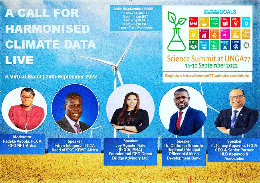 greenbridgeSDG's tweet photo. I will be speaking at the UN General Assembly on the criticality of climate finance to support AI, machine learning and earth observation networks for data gathering and harmonisation in Africa. This will have a significant role to play in maximising investment inflows. https://t.co/oKJ1Aw2Jtr
