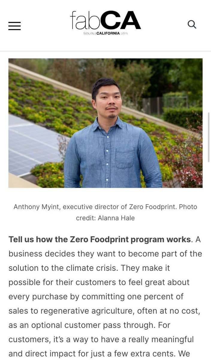 zerofoodprint's tweet photo. Thank you Fabulous California Magazine for the feature and title of, Nonprofit of the month! To hear more about our upcoming Healthy Soils Challenge on Oct 11th, check out the article! #regenerativeagriculture #ZeroFoodprint https://t.co/1Lv0trqxeh