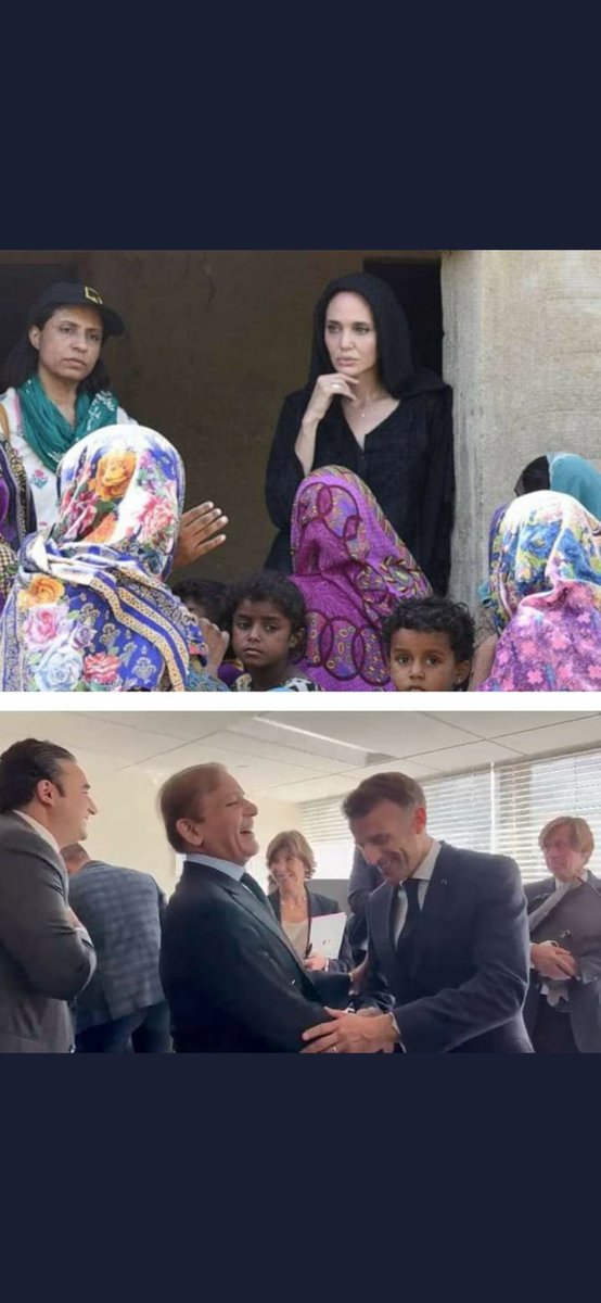 Atiq1625's tweet photo. اقوام متحدہ کی خصوصی نمائندہ انجلینا جولی اپنے سالانہ اجلاس کو چھوڑ کر پاکستان میں سیلاب متاثرین کا حال پوچھنے آگئی لیکن ��مارا امپورٹڈ وزیراعظم @CMShehbaz اپنے سیلاب متاثرین بھائیوں کو چھوڑ کر کر نیو یارک میں قہقہے لگانے پہنچ گیا۔
#ImportedPM https://t.co/ZLW79nfs0D