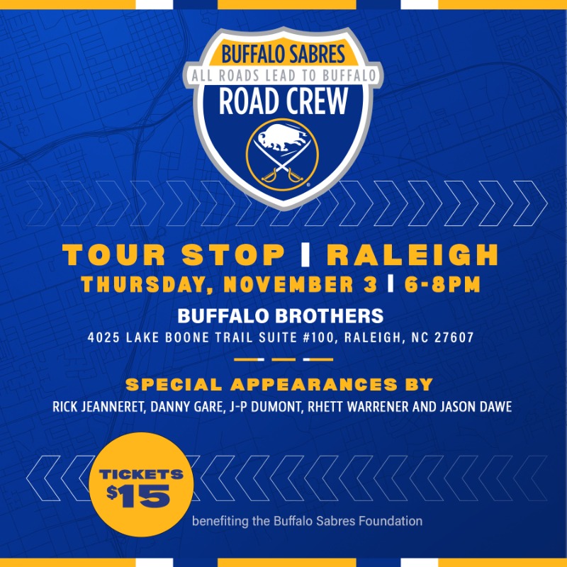 BuffaloSabres's tweet photo. See you in Raleigh! 🚙

#LetsGoBuffalo
