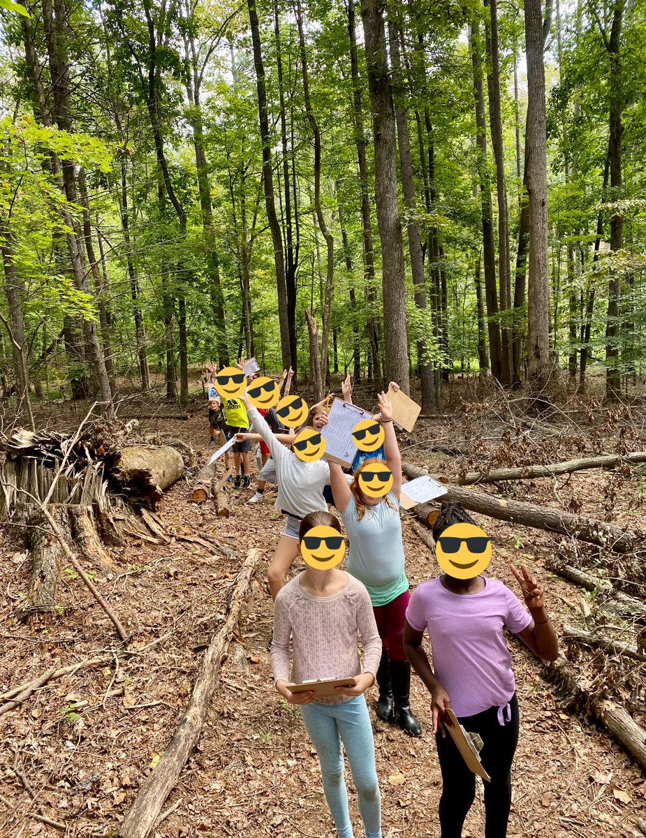 Some of our Dragon Den scholars are reading novel “A Week in the Woods” by Andrew Clements. Today they read about the main character preparing for a camping trip. They went out onto our Nature Trail &amp; decided on the 10 most important things that they would take on a camping trip!
