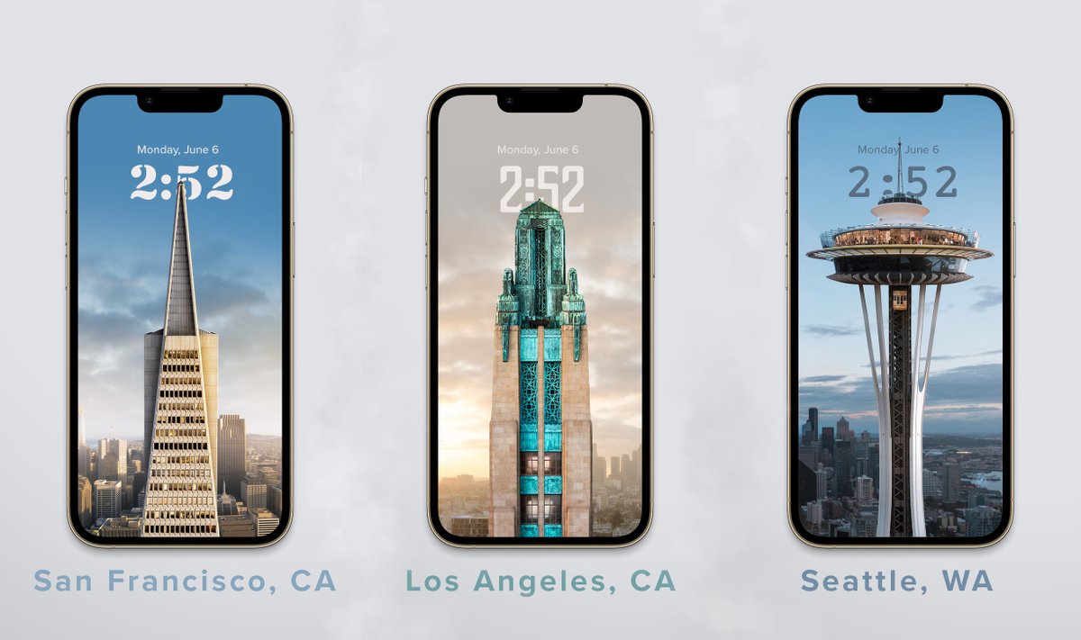 Hythacg's tweet photo. A while back some of my Highrise images were featured in @MKBHD's IOS 16 video. This planted the idea to release an official lock screen set for the Highrises Project. Now available, details below 🧵. 
https://t.co/yfKrobahAf https://t.co/vKqboMDd0S