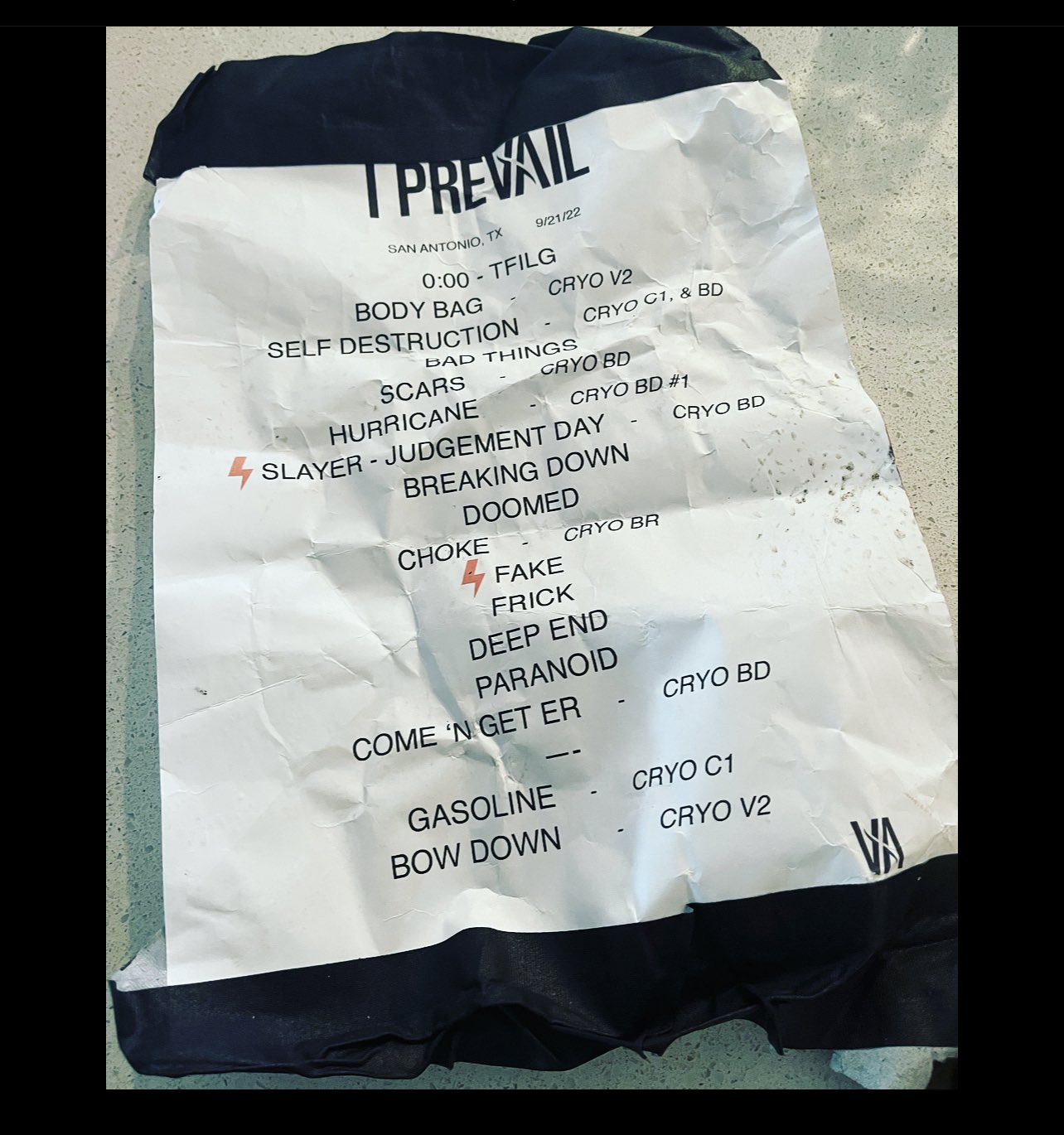 I Prevail on X: You're a legend. Sorry the venue security dropped you.  Absolutely unacceptable. 😡 Check your dms, we'd love to send you some  merch. / X