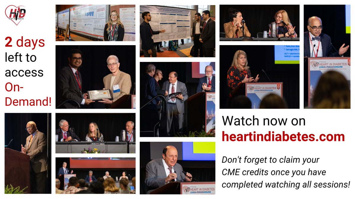 Have you claimed your ABIM-MOC or CME credits yet? There are only 2 days left to access On-Demand sessions! Watch now and claim your credits: heartindiabetes.com/virtualplatform