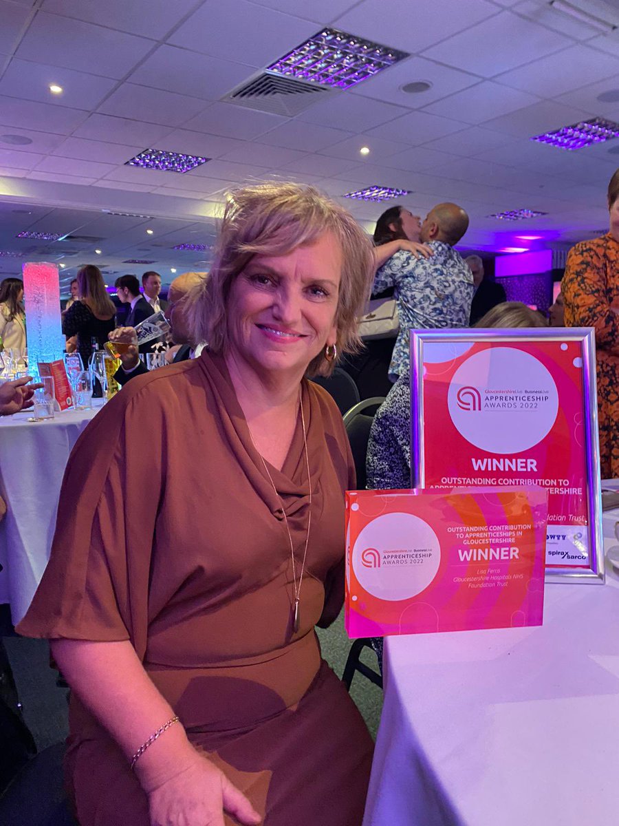 As a team we could be prouder of our achievements tonight at #GlosApprenticeshipAwards! Massive congratulations to our manager @LisaWoodFerris for winning in the Outstanding Contribution to Apprenticeships! 💙🏆

#ghftapprenticeships #proudteam #winner #finalist #Gloucestershire