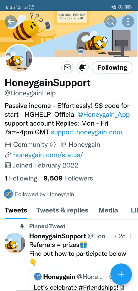 DevineFrancisc2's tweet photo. @Honeygain_App @HoneygainHelp DEVINB2AA5

Hope to win...... https://t.co/fNBifJuxmt
