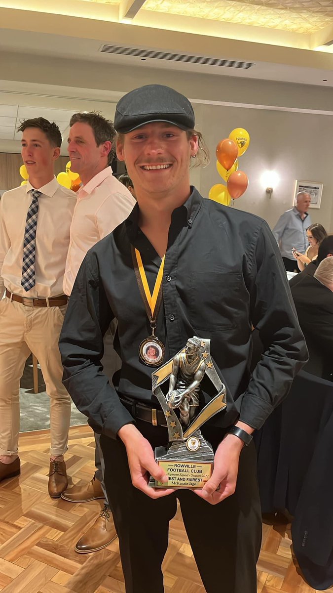 A massive Congratulations to Macca Jago who took out our Reserves Best &amp; Fairest! 

Macca has gone from strength to strength this year and consistently put his body on the line! 

Well done Macca 💛