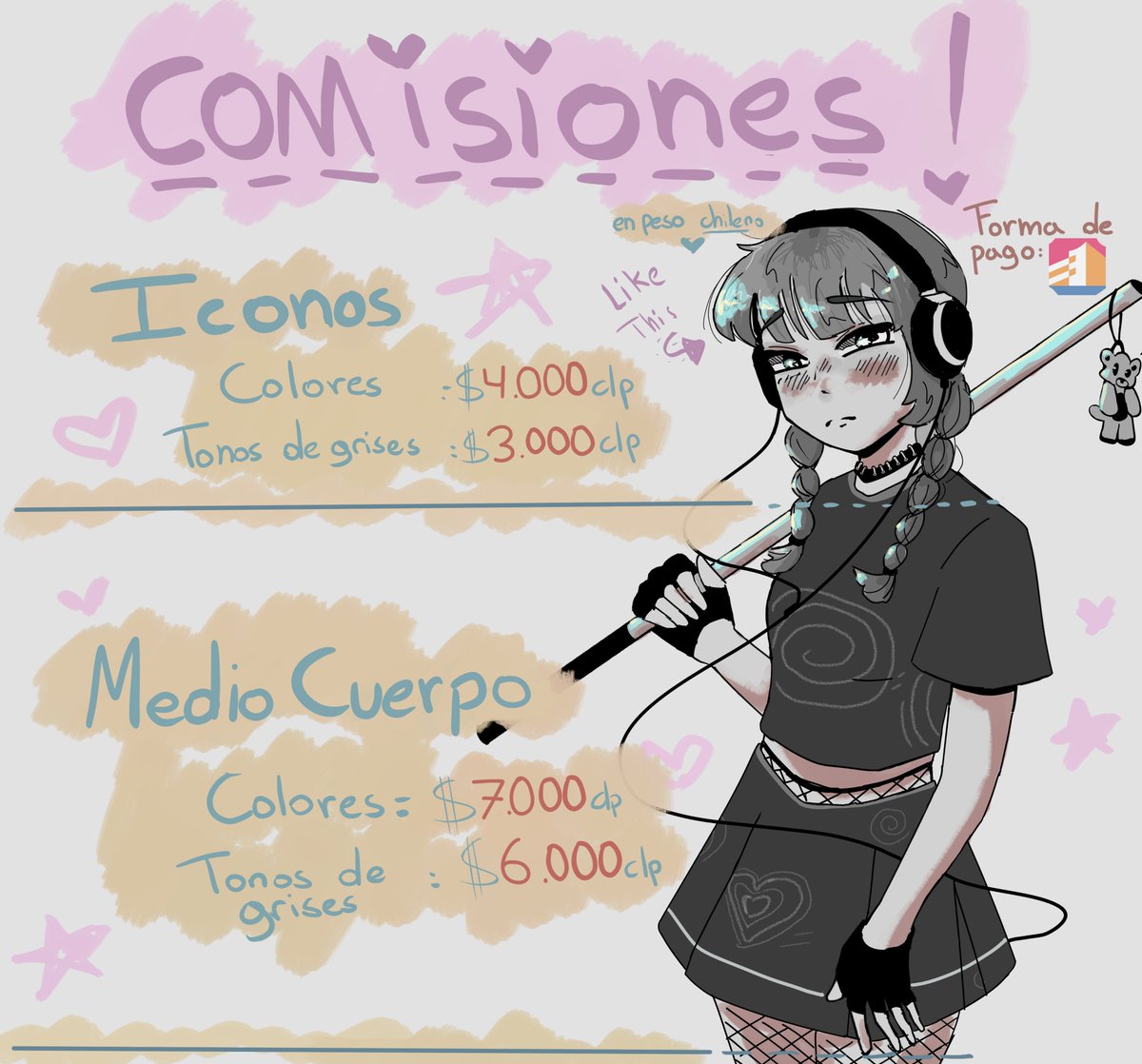 ulvvewe's tweet photo. Holaa! Finalmente decidí abrir comisiones ❤️ 
Hilo con mas información.⬇️ https://t.co/zI4hdXOqI2
