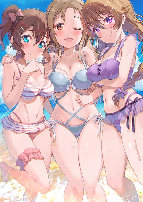 #夏が終わりそうだし今年描いた水着絵を貼ろう夏が終わっても水着絵描くけどな( ╹⋏╹) 