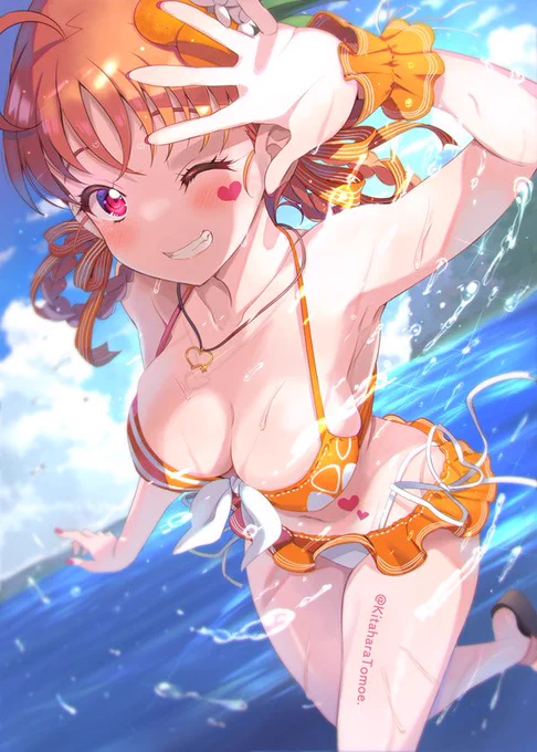 #夏が終わりそうだし今年描いた水着絵を貼ろう夏が終わっても水着絵描くけどな( ╹⋏╹) 
