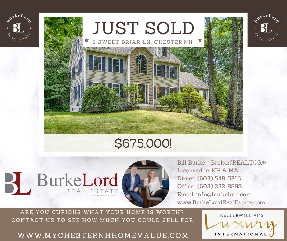 NHREALESTATEPRO's tweet photo. #Congratulations to our #sellers Nick &amp; Kortney on the #sale of your #house in #chester you guys were great and we appreciate the opportunity to help make this happen #sold #burkelord https://t.co/h3W6fIOLnw