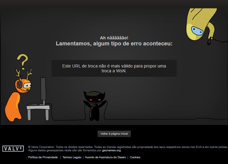 Além de demorar mais de 3 anos para responder...

Envia um trade-link não valido 🤡

like + RT nesse tweet e sigam meu perfil! Vou sortear para vocês
