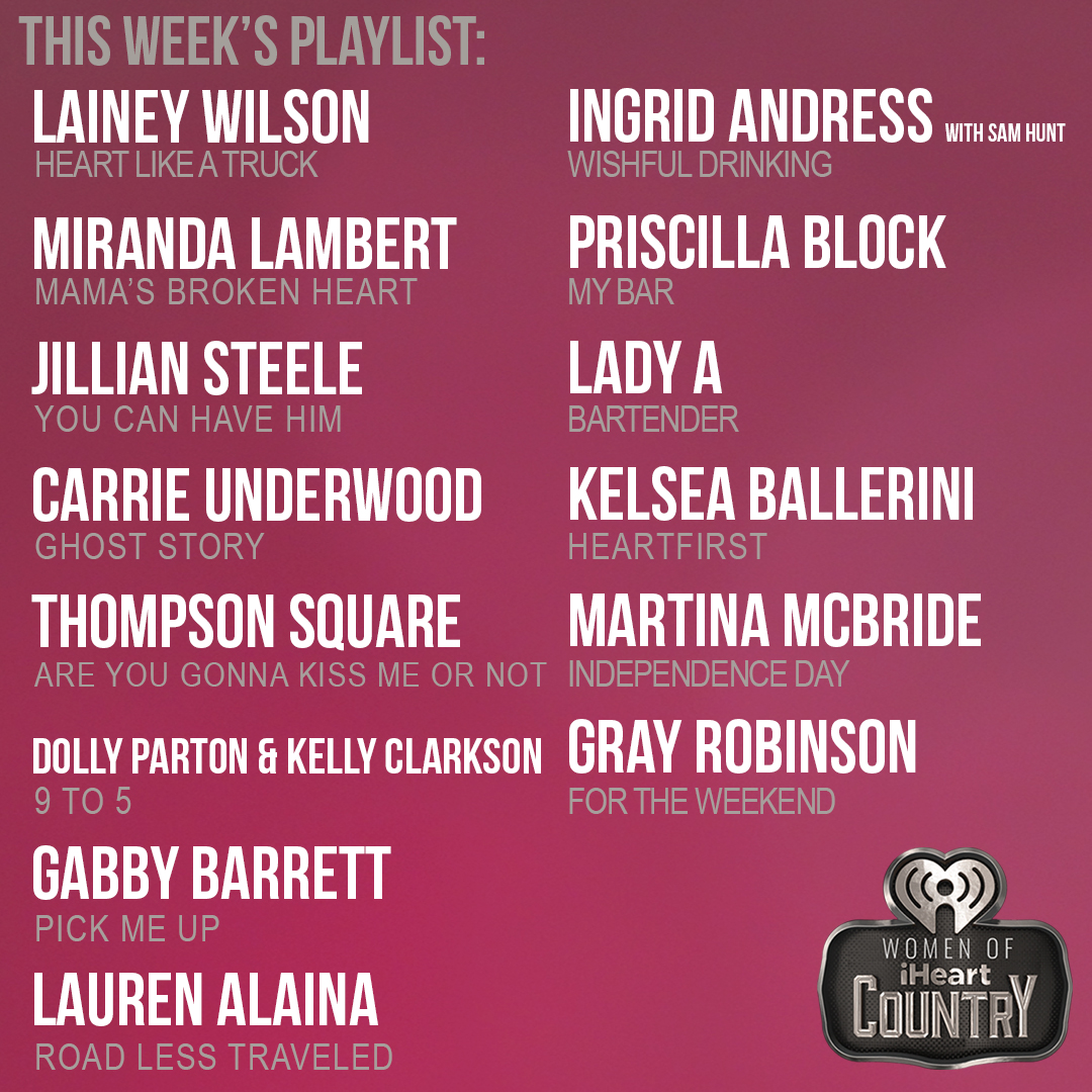 The #WomenOfiHeartCountry show is on! We've got music from <a href="/Jilliansteeles/">Jillian Steele</a>, <a href="/martinamcbride/">Martina McBride</a>, <a href="/laineywilson/">Lainey Wilson</a> and many more! <a href="/RadioAmy/">Amy Brown</a> is your wonderful host!

Listen here: iheart.com/live/women-of-…