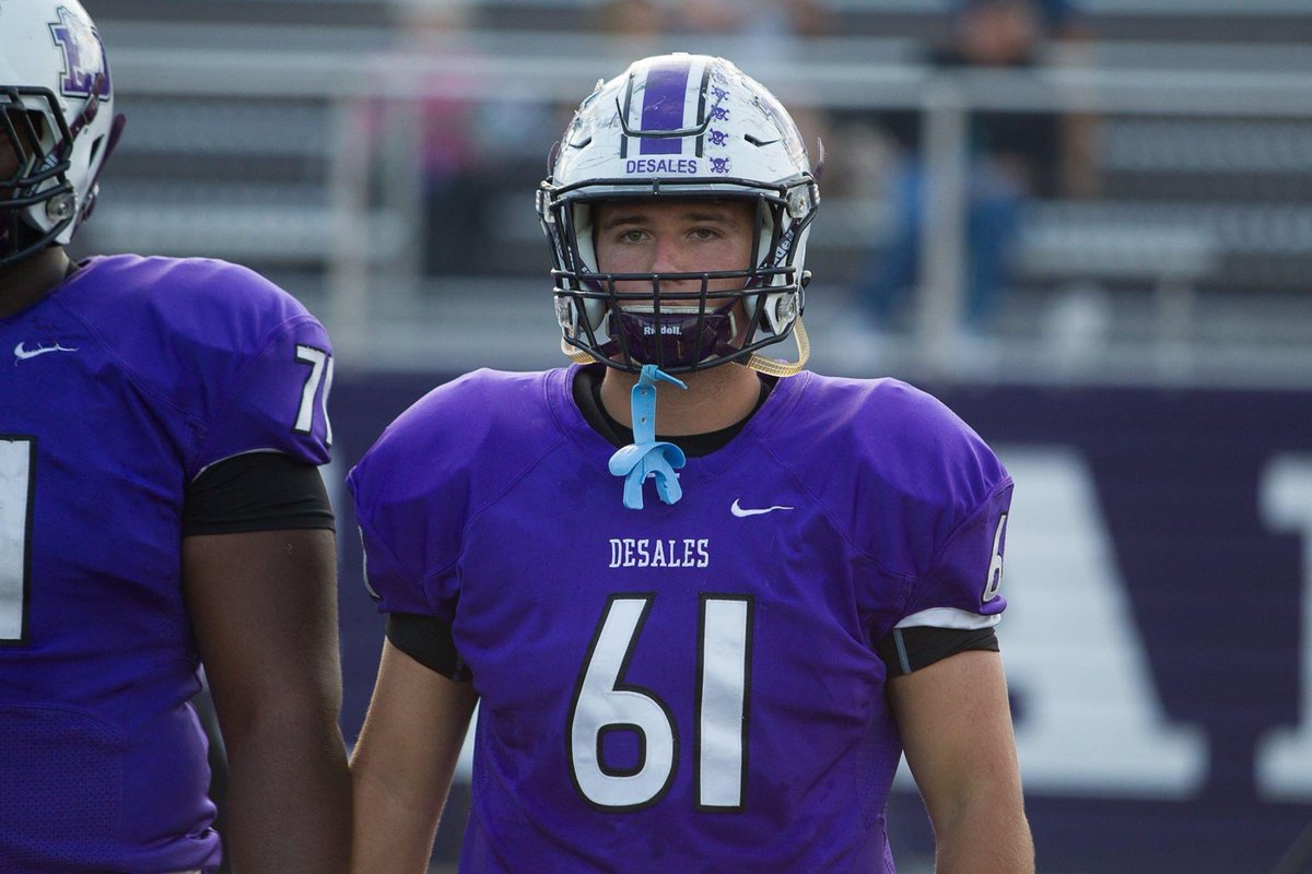 FootballSFD's tweet photo. Itโs always special to welcome back a โDeSales Guyโ to address the team before a CCL Game and Luke Barber โ17 truly epitomizes what it means to be a โDeSales Guyโ! Thank you for your message to the team tonight! #BeatHartley #NoTomorrow https://t.co/Yby8txna59