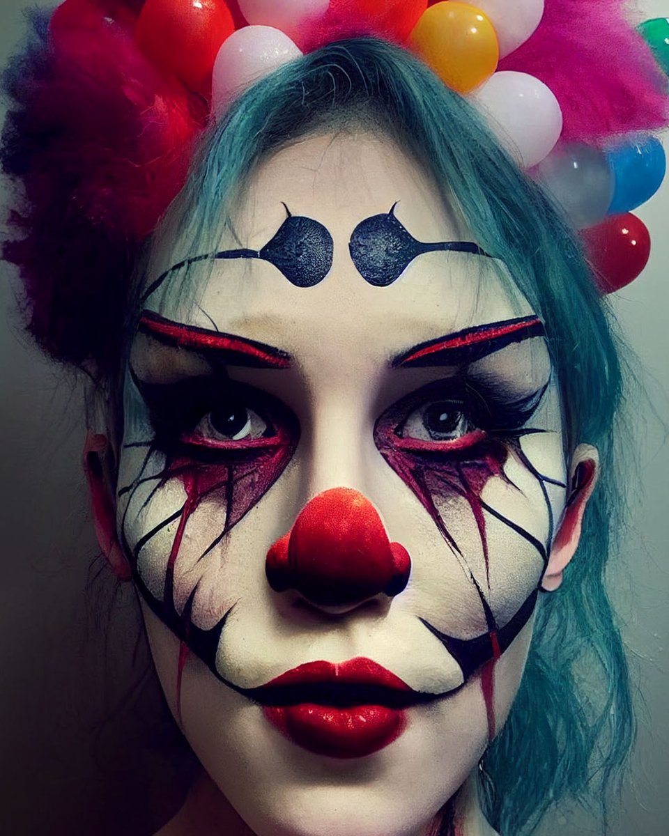 PjayPix's tweet photo. Experimenting with Generative Art for my next set of images based on the theme of female Killer Clowns I'm planning a CyptoArt / NFT collection of 500 scary clown pics
.
.
.
#artistsofinstagram #nft #generativeart #art #clowns #scaryclown #cyptoart #killerclown #generative #clown https://t.co/jyUN6NElMG