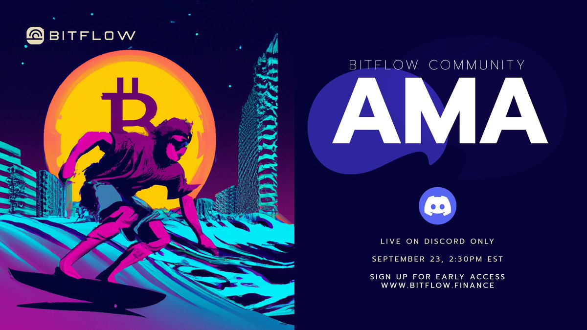 👀 Access Pass, Testnet Updates and more…📢 🌊Join our community meet-up this Friday (Sep 23 at 2:30pm Est) for the latest updates, #testnet launch and beta access program! Exclusive to Discord Members. Sign up 👉bitflow.finance to receive private invite.