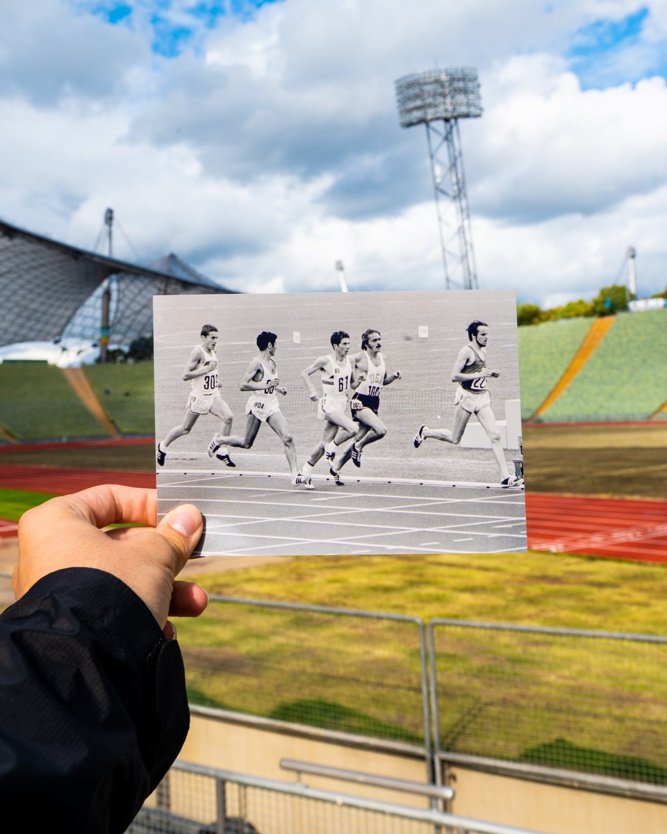 RunJwill's tweet photo. Full circle, 50 years later.

Pre’s 1972 season culminated in one of the greatest 5000m finals in Olympic history. It only felt right to visit the stadium where it happened to finish off the 2022 track season. https://t.co/qgP6KFcpVW