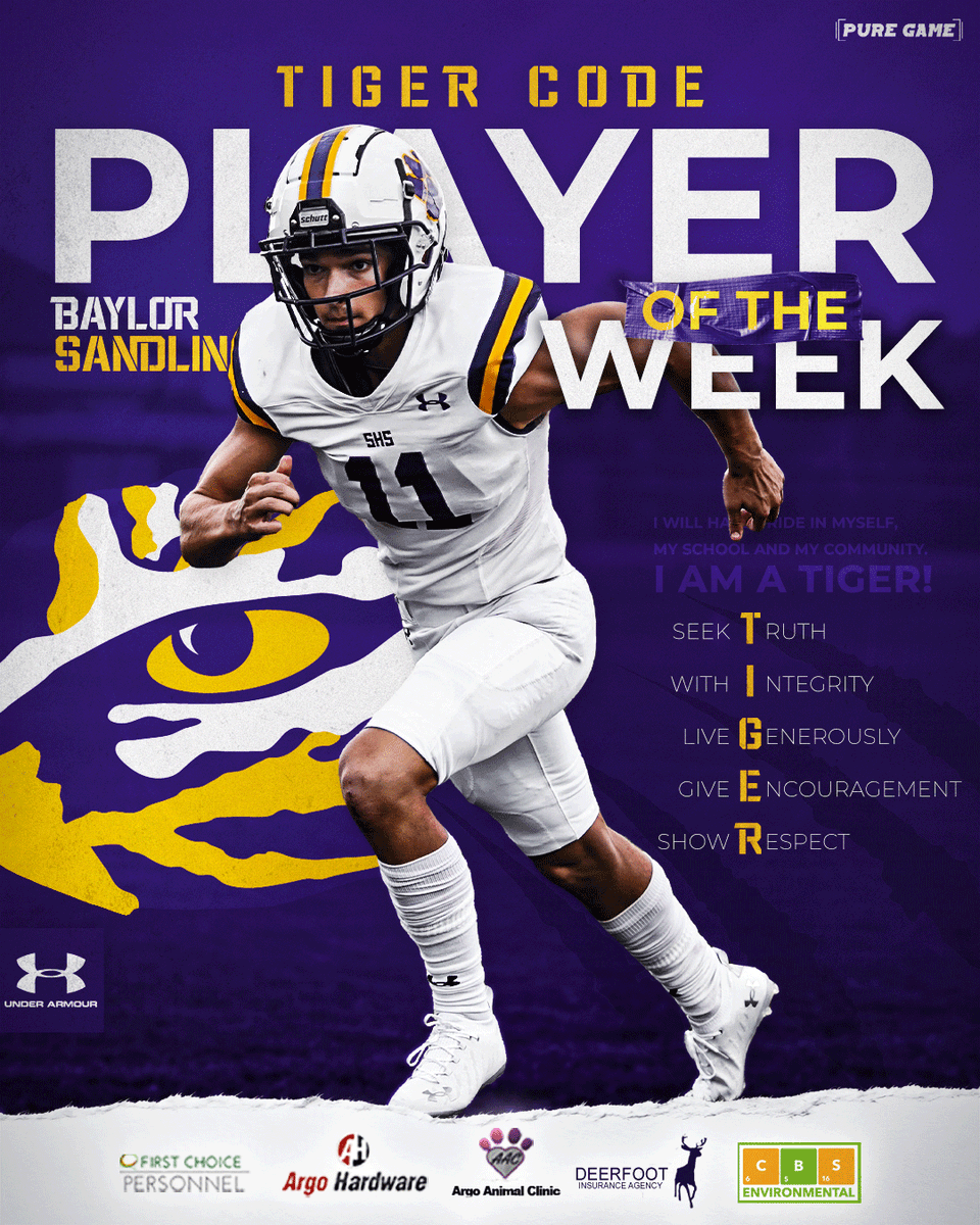 Our Tiger Code Player of the Week is Senior TE Baylor Sandlin! Baylor is a multi-sport athlete 🏈⚽️ who also excels in the classroom. He always prioritizes his teammates’ success and is one of our most selfless players! We are thankful to have Baylor on our team! #TigerCode