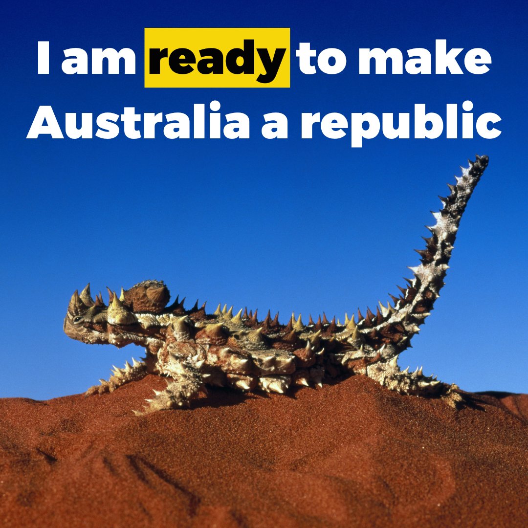 I am ready to make Australia a republic. With image of a thorny lizard.