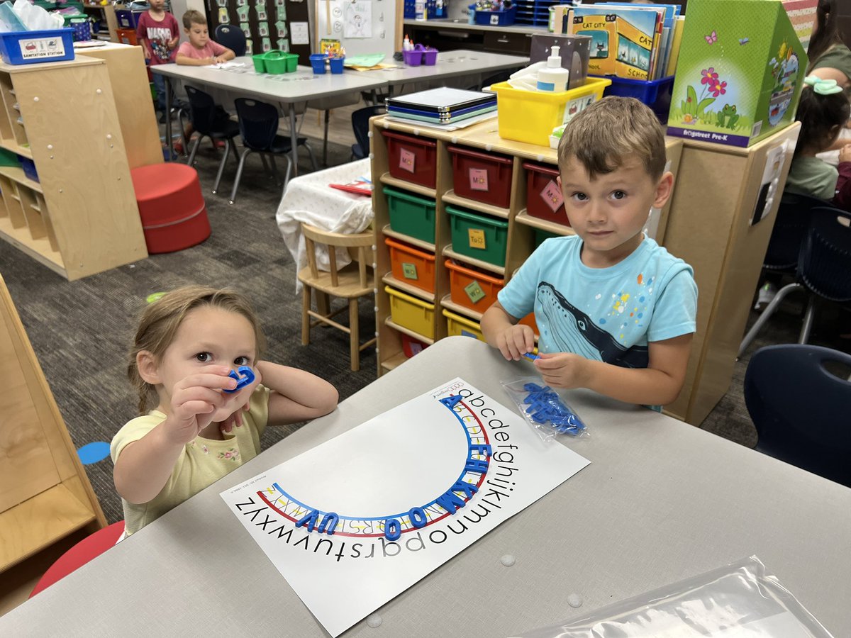 SLCwithmsP's tweet photo. Teamwork in literacy centers!🥰 thanks @Region4ESC for the alphabet arcs and manipulatives! #mustangsLEAD @cyfairMillsap https://t.co/BzgbFi3nfu