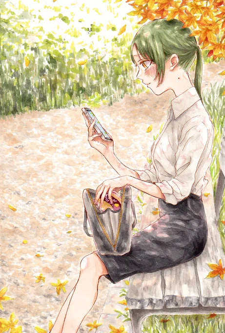 「まだちょっとあったかい秋」#コピック #illustration 