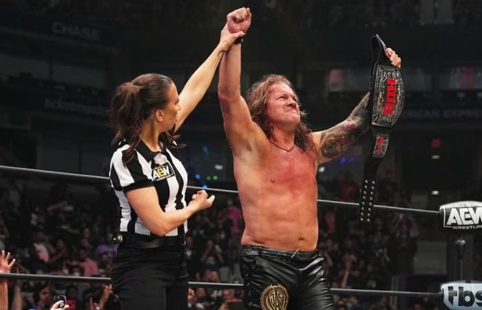 Frannibal77's tweet photo. Yes I’m over 40.Yes I still get excited watching wrestling.Nearly pissed my pants tonight watching this absolute GOAT win the ROH world championship!! About time he held a title again!! What he brings to the world of wrestling is truly admirable!! 8X world champion @IAmJericho 🥰 https://t.co/V8irXbsmuk