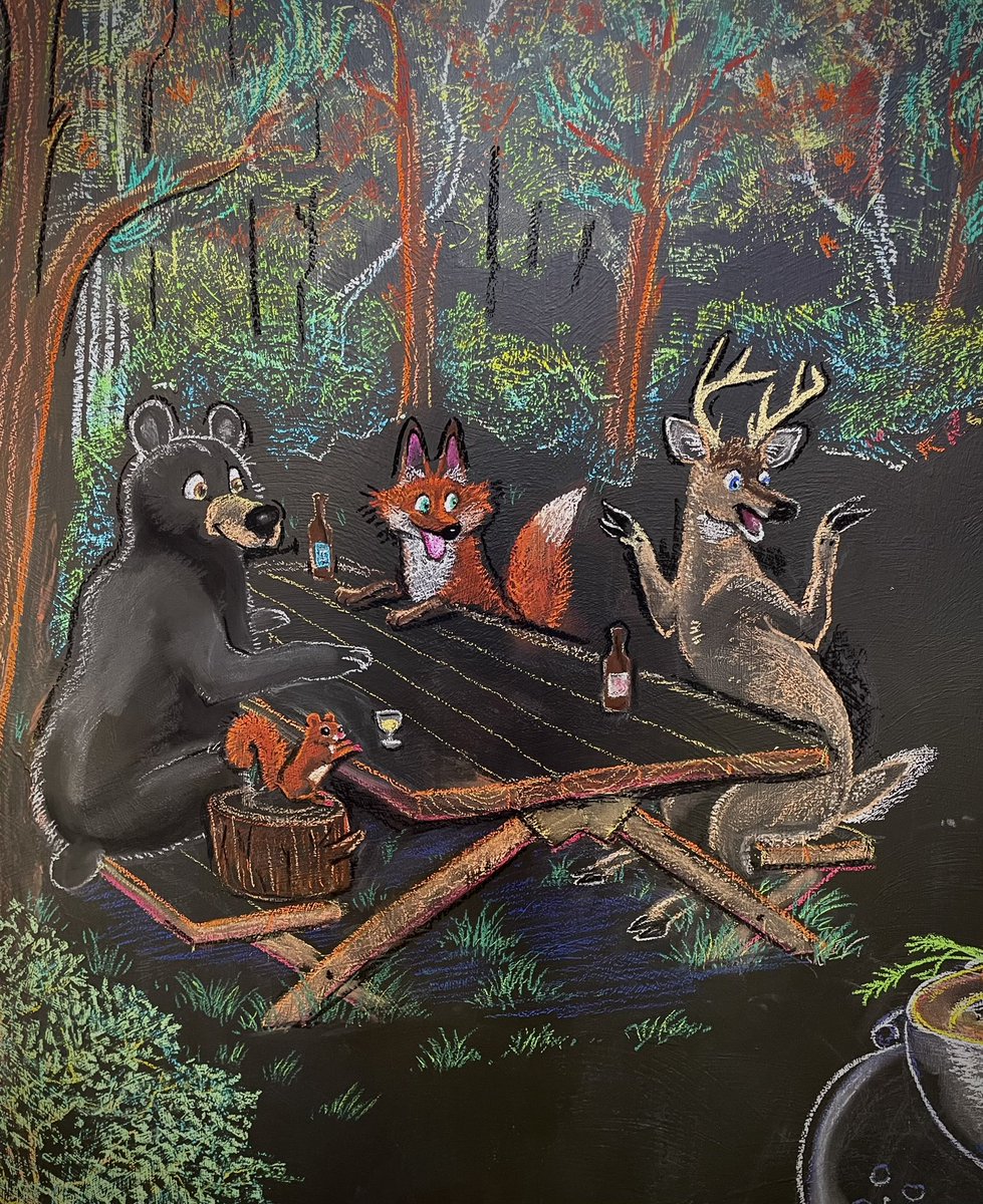 wryote's tweet photo. Chalk art wall for the brewery today. I am tired and full of chalk!! https://t.co/SYPTWlgHrl
