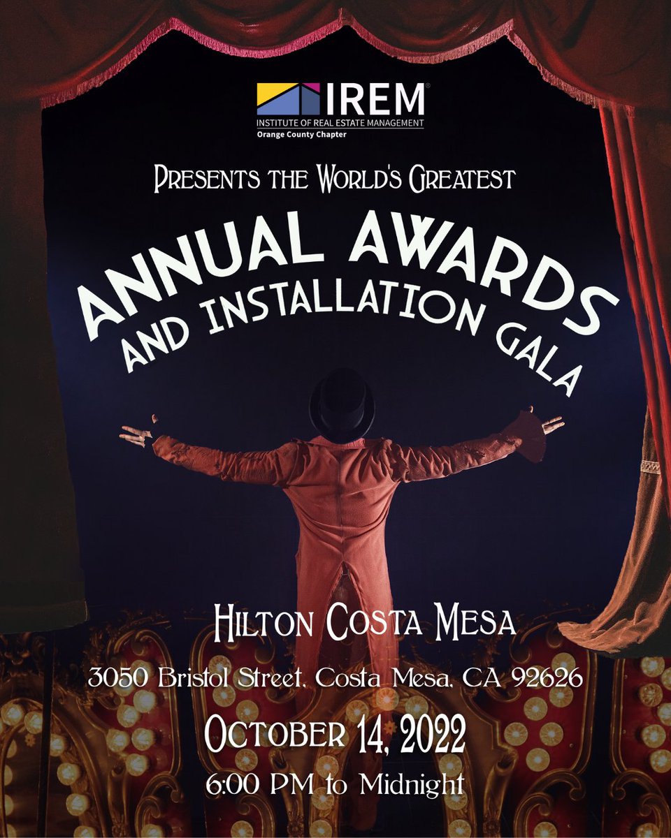 Ladies and Gent, this is the moment you’ve waited for. Join us to celebrate our members and Industry professionals at the Hilton Costa Mesa for our Annual Awards and Installation Gala on October 14th from 6pm to Midnight. Register today! --> ow.ly/CAIV50KQTr4”
