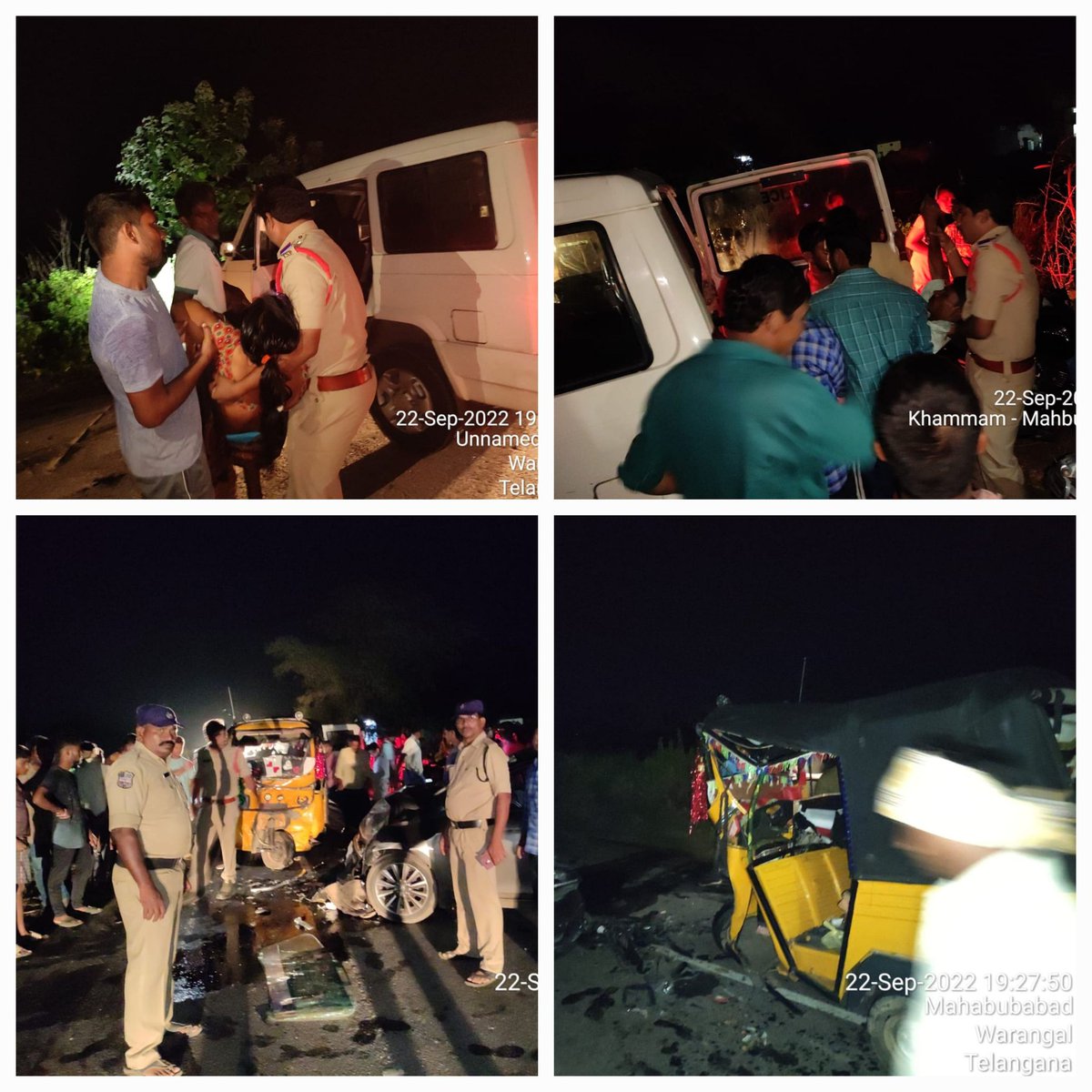 mhbdpolice's tweet photo. కురవి మండలం తాళ్ల సంకీస శివారు బీల్య తండా వద్ద రోడ్డు ప్రమాదం.
కారు, ఆటో ఢీకొని ఆటోలో ఉన్న ఉప్పరగూడెం గ్రామానికి చెందిన నలుగురు ప్రయాణికులకు తీవ్ర గాయాలు.
వెంటనే SI @psseerole లావుడియా నరేష్ తన  సిబ్బందితో కలిసి తన పోలీస్ వాహనములో క్షత గాత్రులను జిల్లా ఏరియా ఆసుపత్రికి తరలించారు. https://t.co/F1ENCWFPva