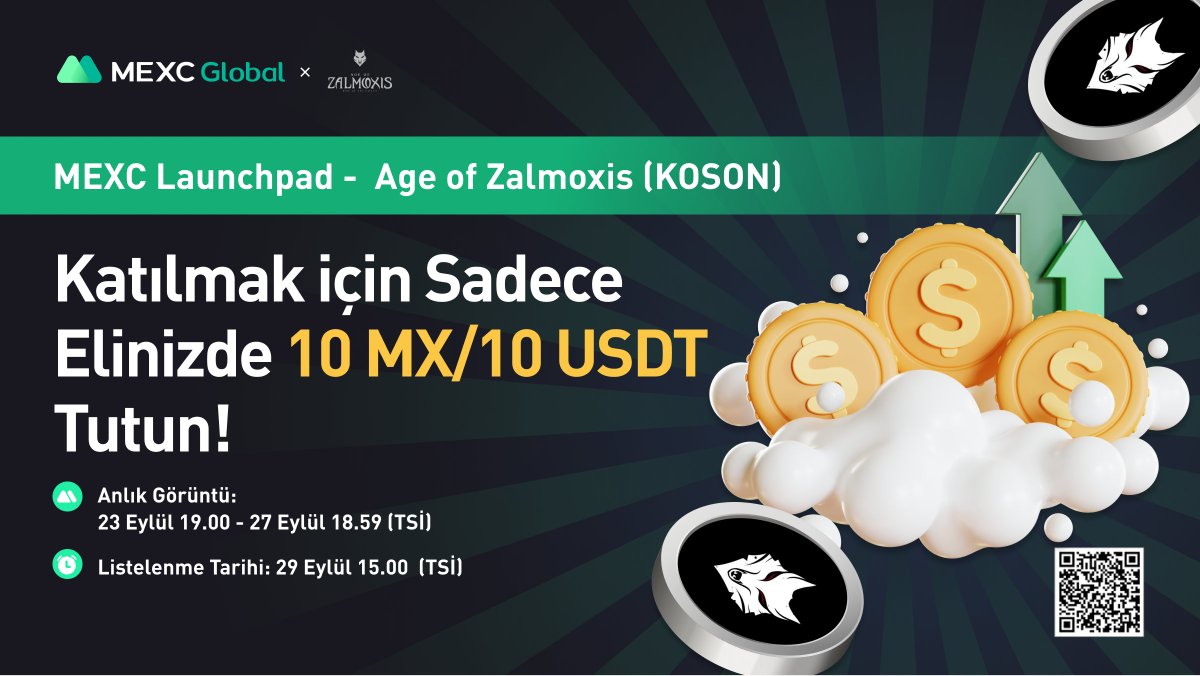 MEXC_Topluluk's tweet photo. 💰 #MEXCTürkiye @ageofzalmoxis $KOSON Launchpad Özel Etkinliği

🏆 250 Kişiye Toplam 500 $MX Hediye!

📌 Katılım: https://t.co/lPbT1hZ6ug

📌 Launchpad: https://t.co/QXEwTeOWW8

✅ Takip et: @MEXC_TR
✅ Takip et: https://t.co/RfMLedCIsH
✅ Beğen
✅ Alıntıla 5 kişi etiketle https://t.co/G18LUVL4m9