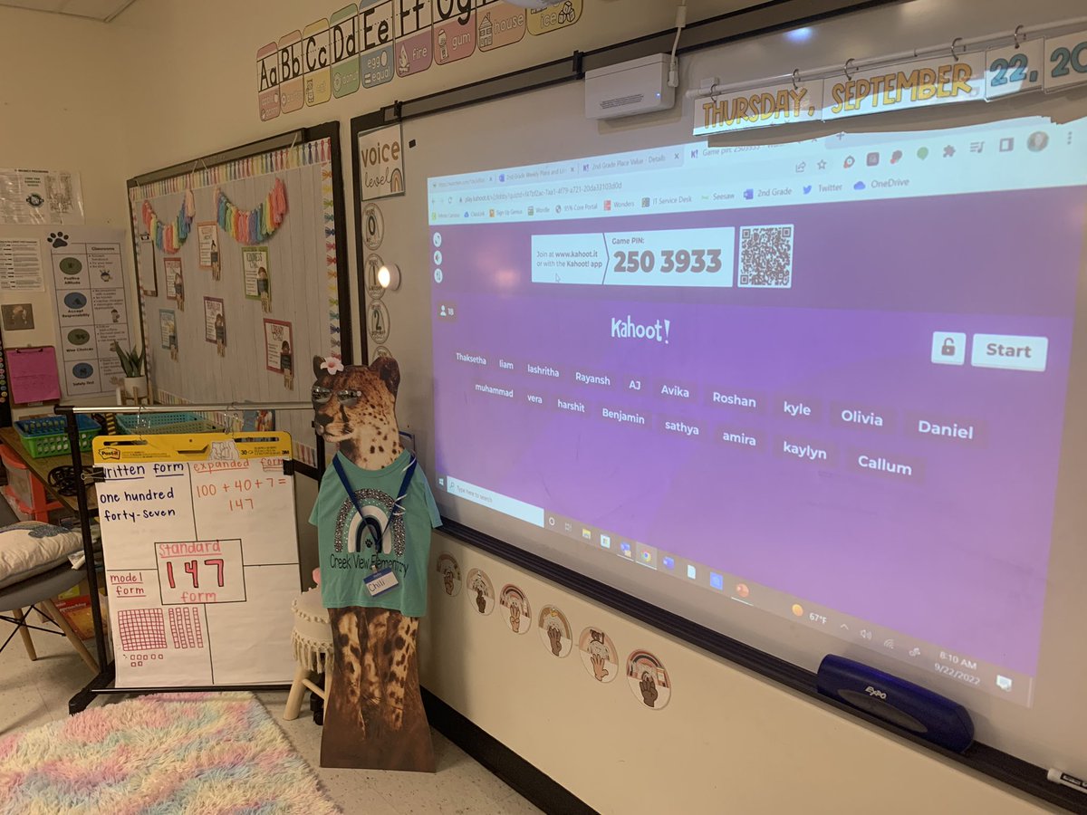 MsZbikowski's tweet photo. Played Kahoot for the very 1st time with my kiddos today to review for their math Unit test and they had the BEST time! 💻👩🏾‍💻👨🏽‍💻 https://t.co/Ig1LKa9yjw