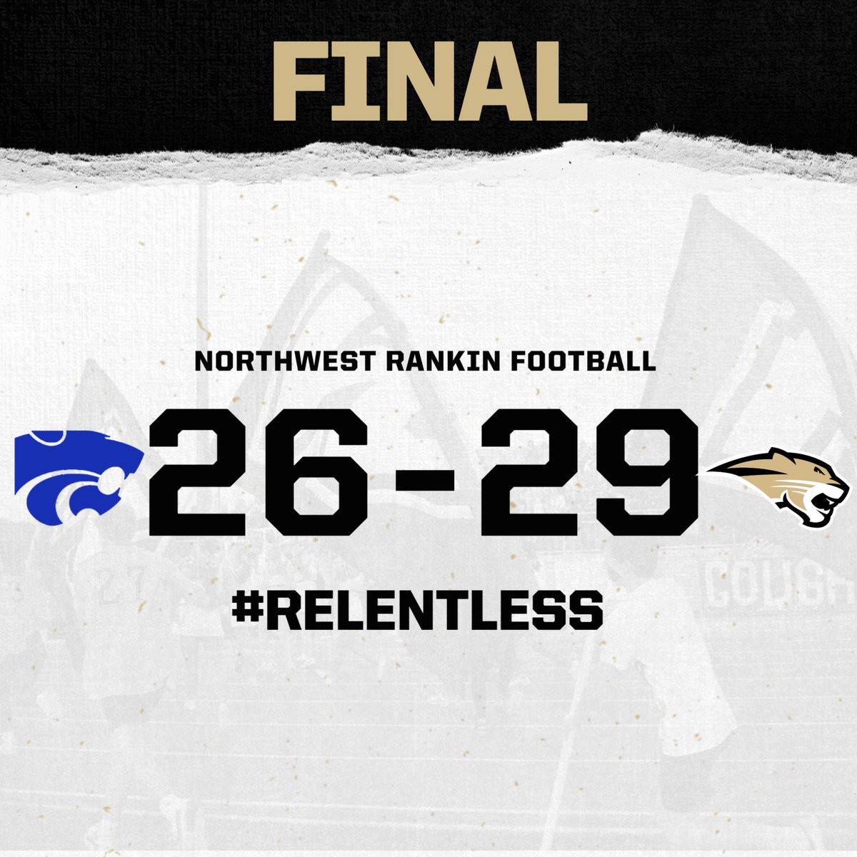 NWRCougars's tweet photo. Cougars start district play, 1-0. They'll be back in action next Friday as they travel to Terry. #gocougars #relentless #beatmeridian https://t.co/WezoeJQk5K