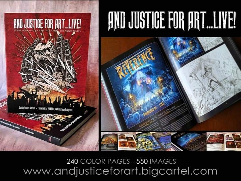 REVERENCE IN BOOK!
New book - And Justice For Art...Live! About the making of the artwork for Reverence's live release, "Vengeance Is...Live."

240 pages, 500 images/stories about iconic live recordings like Iron Maiden, Judas Priest, Opeth, Metallica andjusticeforart.bigcartel.com/product/and-ju…