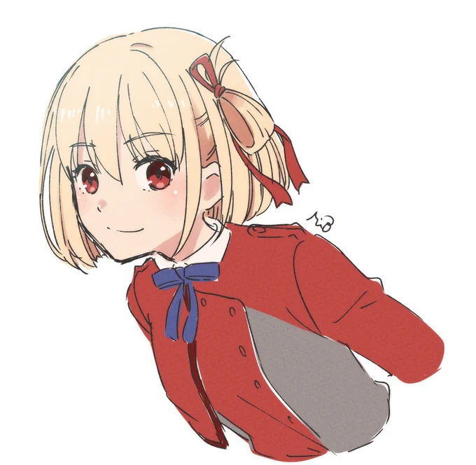 リコリコのちさとちゃんらくがき。まだ2話くらいしか見られてないんですが続きが気になる～! 